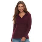 Petite Sonoma Goods For Life&trade; Supersoft Hooded Sweater, Women's, Size: Xs Petite, Med Purple