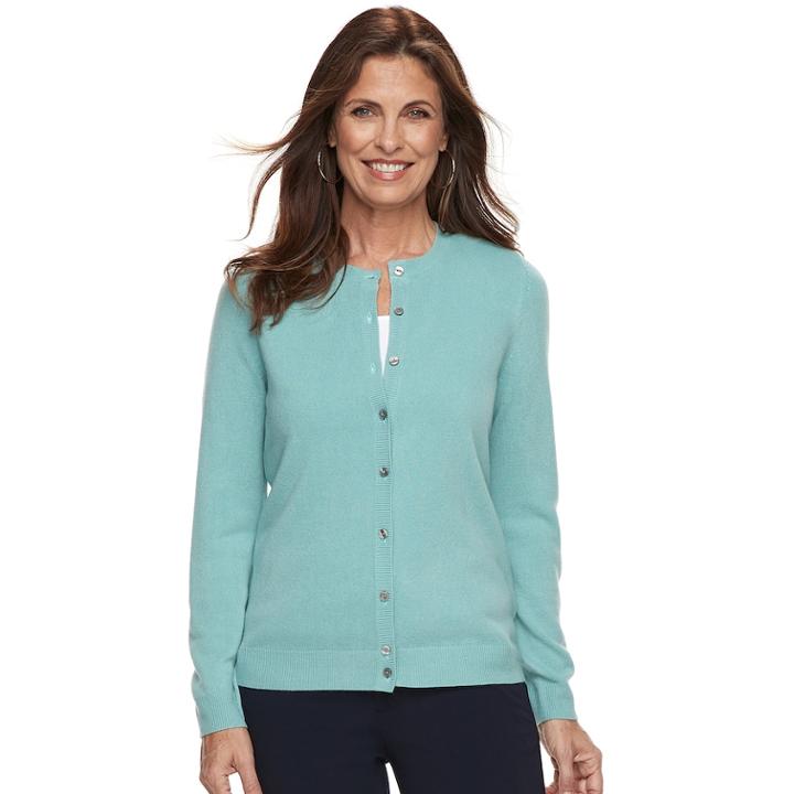 Women's Croft & Barrow&reg; Essential Extra Cozy Cardigan, Size: Xs, Med Blue