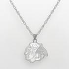 Logoart Chicago Blackhawks Sterling Silver Logo Pendant, Women's, Size: 18, Grey