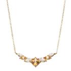14k Gold Over Silver Citrine & Cubic Zirconia Statement Necklace, Women's, Orange