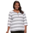 Plus Size Croft & Barrow&reg; Splitneck Tee, Women's, Size: 2xl, Lt Purple