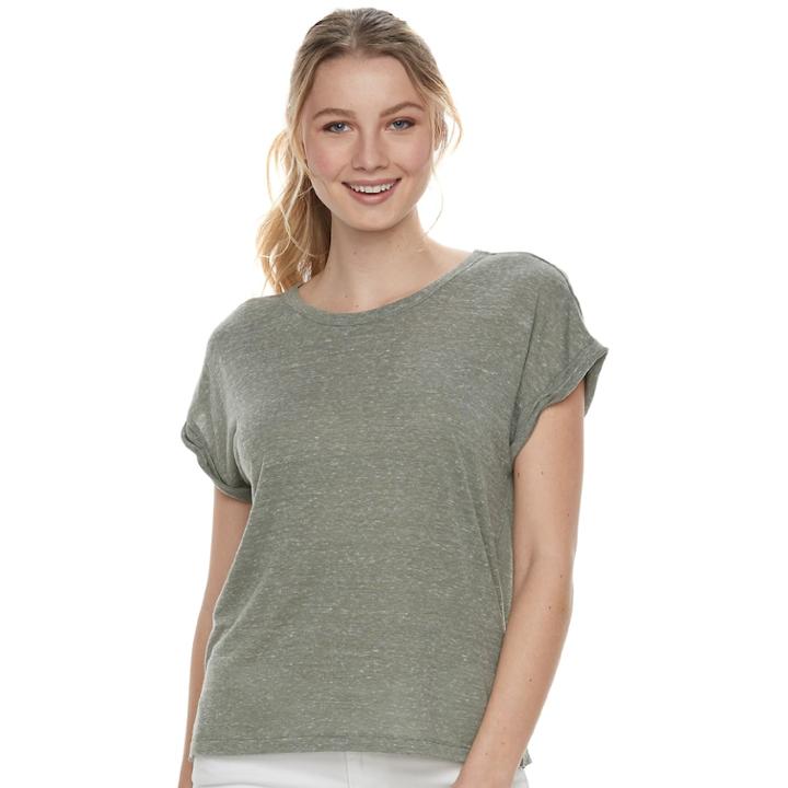 Juniors' Mudd&reg; Heathered Tee, Teens, Size: Xs, Med Green