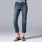 Petite Simply Vera Vera Wang Cuffed Capri Jeans, Women's, Size: 12 Petite, Blue