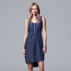 Women's Simply Vera Vera Wang Solid Shift Dress, Size: Medium, Dark Blue