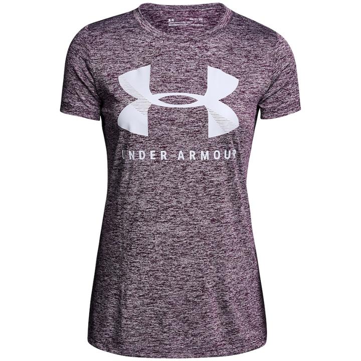 Women's Under Armour Tech Crewneck Twist Graphic Tee, Size: Large, Purple