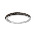 14k White Gold 1/10 Carat T.w. Black Diamond Stack Ring, Women's, Size: 7
