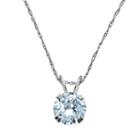 10k White Gold Lab-created Aquamarine Pendant, Women's, Size: 18, Blue