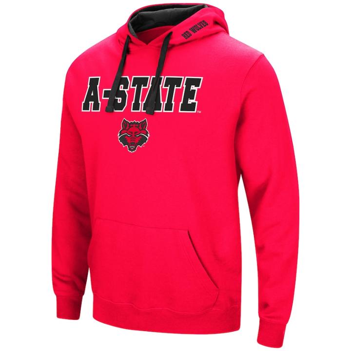 Men's Arkansas State Red Wolves Pullover Fleece Hoodie, Size: Medium, Dark Red