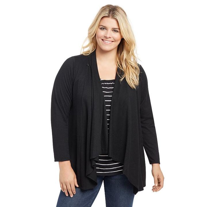 Plus Size Maternity Oh Baby By Motherhood Nursing Cardigan, Women's, Size: 3xl, Black