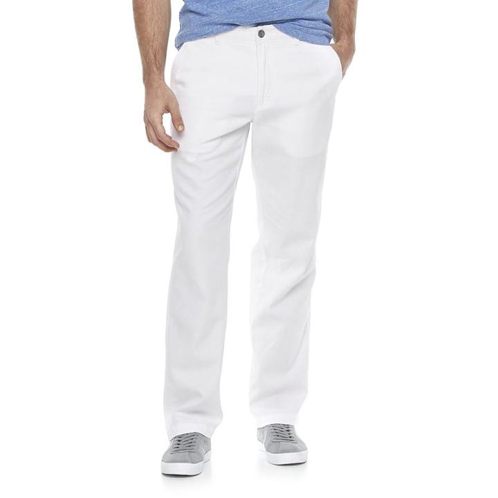 Men's Marc Anthony Slim-fit Linen-blend Pants, Size: 40x32, White