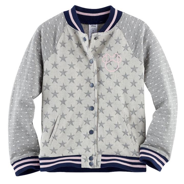 Disney's Minnie Mouse Girls 4-7 Raglan Bomber Jacket By Jumping Beans&reg;, Girl's, Size: 6, Light Grey