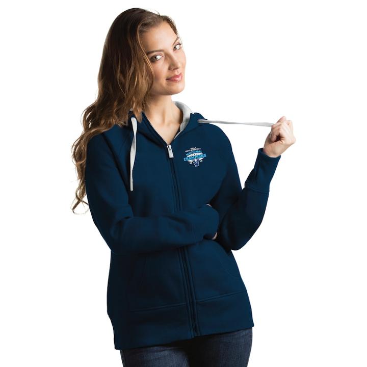 Women's Antigua Villanova Wildcats 2018 Champions Victory Full-zip Hoodie, Size: Large, Blue (navy)