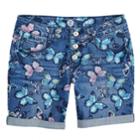 Girls 7-16 So&reg; Rolled Cuff Fashion Midi Denim Shorts, Size: 12, Med Blue