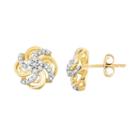 10k Gold 1/4 Carat T.w. Diamond Flower Stud Earrings, Women's, White
