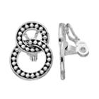 Napier Interlocked Circle Link Clip On Earrings, Women's, Silver