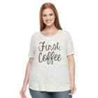 Plus Size Apt. 9&reg; Graphic V-neck Tee, Women's, Size: 3xl, Grey