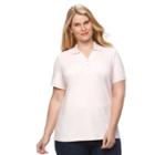 Plus Size Croft & Barrow&reg; Solid Polo, Women's, Size: 3xl, Brt Pink