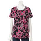 Women's Croft & Barrow&reg; Essential Crewneck Tee, Size: Large, Med Pink