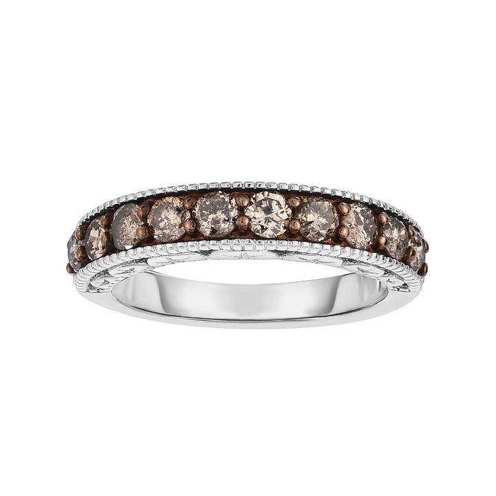 Sterling Silver 1 Carat T.w. Champagne Diamond Ring, Women's, Size: 6, Brown