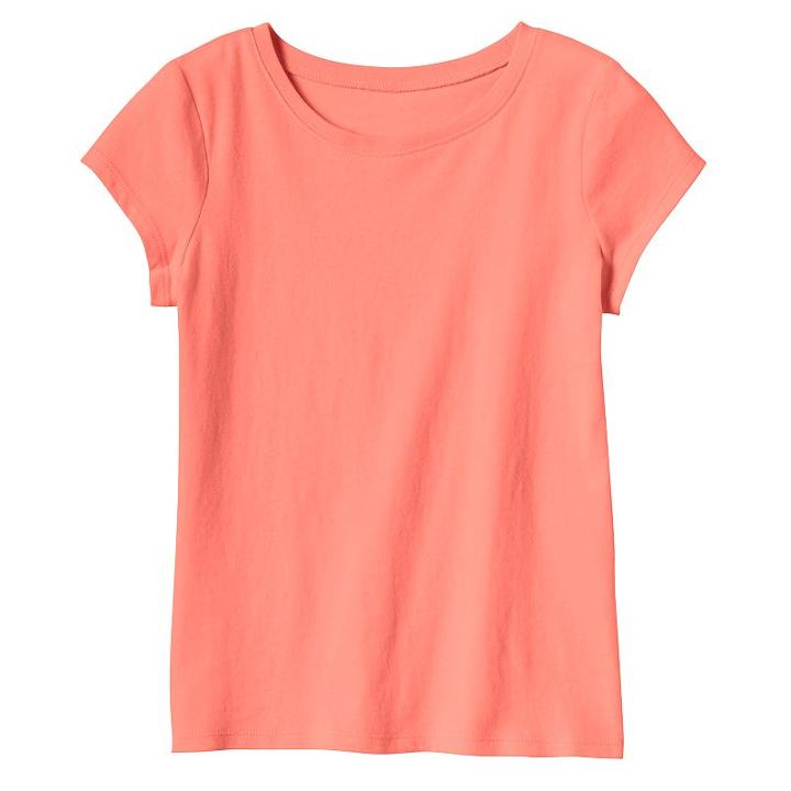 Girls 4-10 Jumping Beans&reg; Basic Short Sleeve Solid Tee, Girl's, Size: 10, Lt Orange