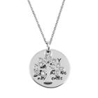 Charmed By Diamonds 1/10 Carat T.w. Diamond Sterling Silver Family Tree & Disc Pendant Necklace, Women's, Size: 18, White