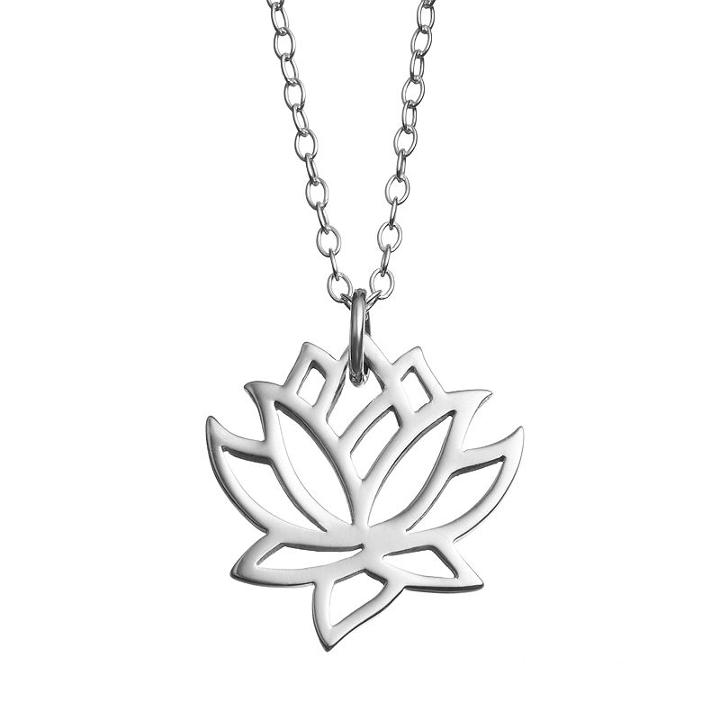 Journee Collection Sterling Silver Lotus Flower Pendant Necklace, Women's, Size: 18, Multicolor