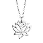 Journee Collection Sterling Silver Lotus Flower Pendant Necklace, Women's, Size: 18, Multicolor