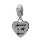 Individuality Beads Sterling Silver Always In My Heart Charm, Women's, Grey