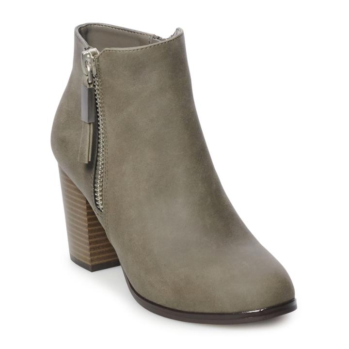 Apt. 9&reg; Timezone Women's High Heel Ankle Boots, Size: 10 Wide, Grey