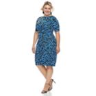 Plus Size Suite 7 Print Sheath Dress, Women's, Size: 2xl, Blue
