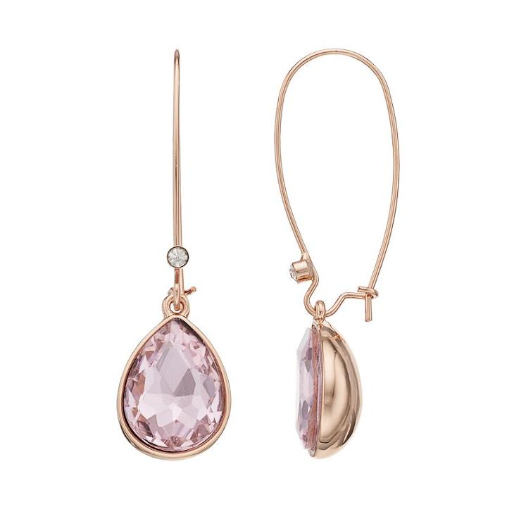 Jennifer Lopez Pink Teardrop Earrings, Women's, Med Pink