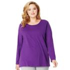 Plus Size Just My Size Long Sleeve Relaxed Crew Tee, Women's, Size: 4xl, Drk Purple