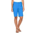 Women's Caribbean Joe Zipper Pocket Bermuda Shorts, Size: 10, Blue Other