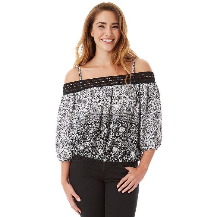 Juniors' Iz Byer California Bubble Hem Off Shoulder Top, Girl's, Size: Xl, Ovrfl Oth