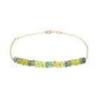14k Gold Green Sapphire & Peridot Beaded Bracelet, Women's, Size: 7.5