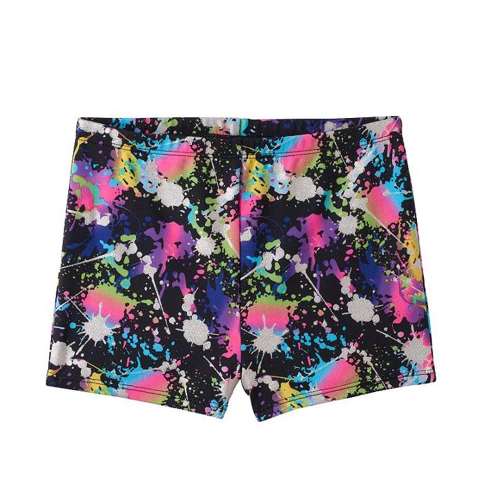 Girls 4-14 Jacques Moret Foil Splash Gym Micro Shorts, Girl's, Size: Xs, Brown Over