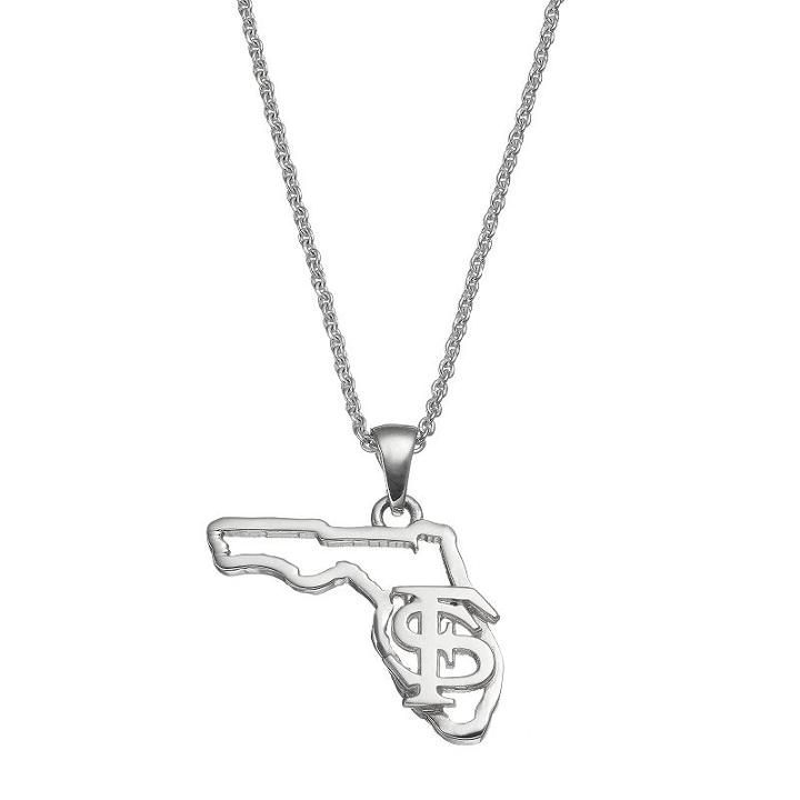 Dayna U Florida State Seminoles Sterling Silver Pendant Necklace, Women's, Size: 18, Grey