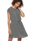 Women's Popsugar Dot Ruffle-trim Drawstring Dress, Size: Large, Black