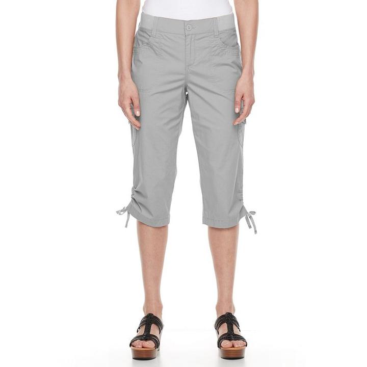Petite Gloria Vanderbilt Lillie Cargo Skimmer Capris, Women's, Size: 16 Petite, Silver