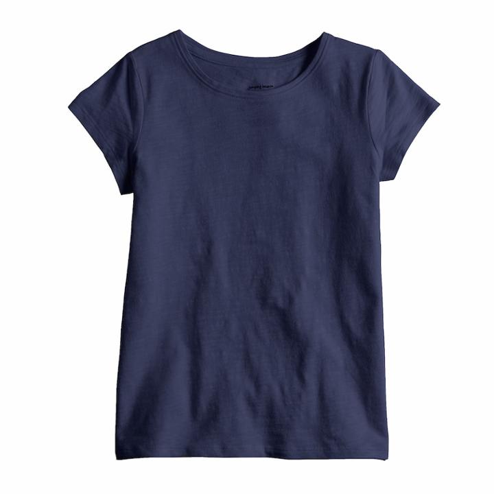 Girls 4-10 Jumping Beans&reg; Basic Solid Tee, Size: 10, Blue