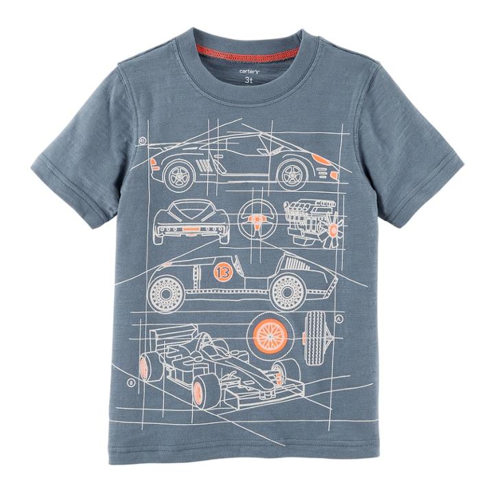 Boys 4-8 Carter's Race Car Graphic Tee, Size: 7, Grey