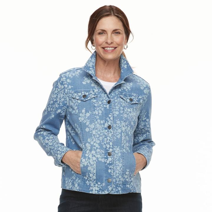 Women's Croft & Barrow&reg; Button-down Jacket, Size: Xxl, Blue