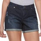 Women's Jennifer Lopez Distressed Jean Shorts, Size: 10, Dark Blue