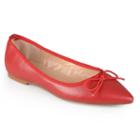 Journee Collection Lena Women's Pointed Ballet Flats, Girl's, Size: Medium (6), Red
