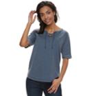 Women's Sonoma Goods For Life&trade; Lace-up Sweatshirt, Size: Xl, Dark Blue