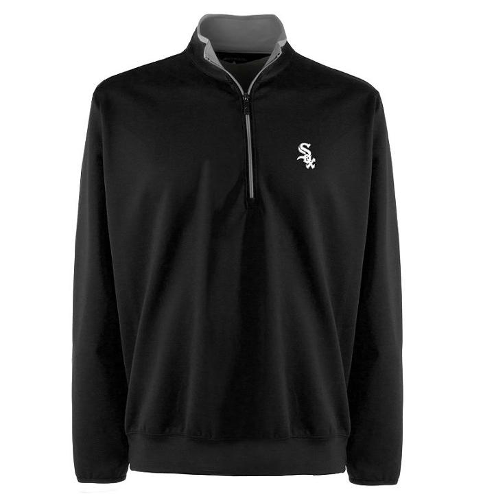 Men's Chicago White Sox 1/4-zip Leader Pullover, Size: Xl, Black