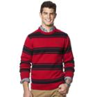 Big & Tall Chaps Classic-fit Striped Crewneck Sweater, Men's, Size: L Tall, Red