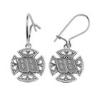 Insignia Collection Nascar Dale Earnhardt Jr. Sterling Silver 88 Maltese Cross Drop Earrings, Women's, Grey