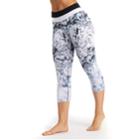 Women's Marika Ava Blurred Print High-waisted Capri Leggings, Size: Large, White Neon