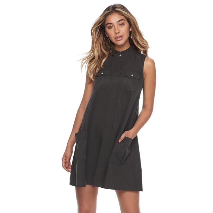 Women's Sharagano 4-pocket Trapeze Dress, Size: 10, Grey